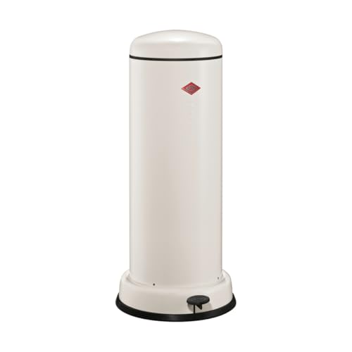 WESCO Big Baseboy - Cubo de basura en color arena mate, chapa de acero pulverizada, 30 litros de volumen, amortiguador integrado, pie de metal con superficie de goma