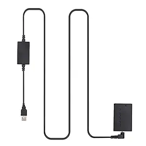 Decdeal DR-E12 USB Power Kit DC Coupler Dummy Battery Replace of LP-E12 Battery with USB DC Converter Power Cable Single USB Input Compatible with Canon EOS M M2 M10 M50 M100 M200 Cameras-Black