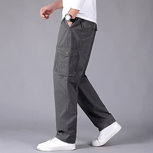 Cargo Pants with Side Pocket for Men Casual Lightweight Comfy Cotton Pants Classic-Fit Solid Outdoor Sports Work Pants3