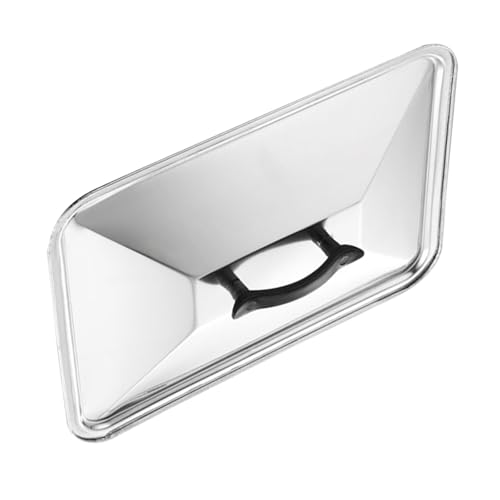 RUNROTOO Tapa de Olla de Acero Inoxidable 35x26 Cm Antisalpicaduras para Cocina, Tapa Cuadrada Retención de Calor, Protección contra Salpicaduras de Aceite y Diseño para Uso en Hogar