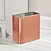 mDesign Small Metal 2.4 Gallon/9 Liter Trash Can Wastebasket Garbage Bin for Bathroom, Slim Rubbish Waste Bin Trashcans - Mirri Collection - Rose Gold