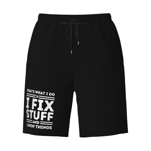 That's What I Do I FIX Stuff and I Know Things Men's Quick-Dry Board Shorts 7" - Swim Trunks Summer Hawaii Beach3