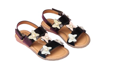 Image of SANDALS Kids - Footwear For Girls Comfortable Casual & Function | PU - Material |Design - BG2482| Closure- Velcro | 3-3.5 Years Kids | Color- Black | Size- Uk 7, Euro- 26