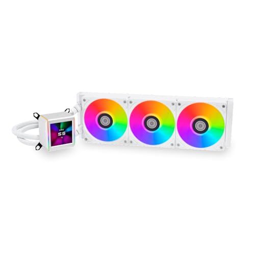 LIANLI Galahad II LCD 360 White Water Cooled CPU Cooler with LCD