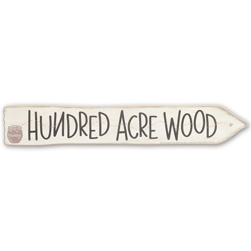 Image of Disney Winnie the Pooh Hundred Acre Wood Arrow Wall Decor - Fun Hundred Acre Wood Sign for Kids' Bedroom or Nursery
