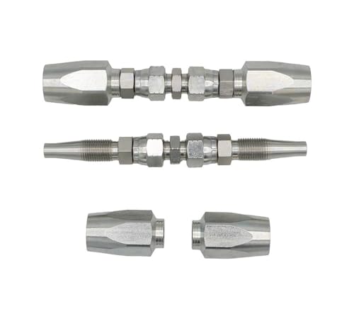 Image of Mytee Products 2Pcs Hydraulic Hose Field Repair Kits 3 /8 inch Steel Female JIC w /Adapter - Reusable Hydraulic Fittings for Wire Hydraulic Hose Compatible w / R2, R16, R17, R19-3 /8 inch Inner Diameter
