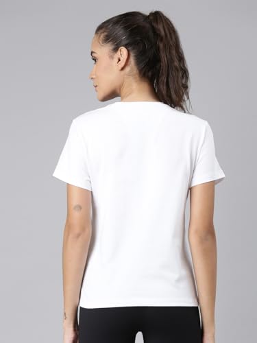 Image of XTEP Comprehensive Training Series, Crew Neck Style, Slim Fit, Short Sleeve, Twill Weave, Sports Tshirt 100% Cotton T-Shirt for Women (Pearl White, Pink, Blue)