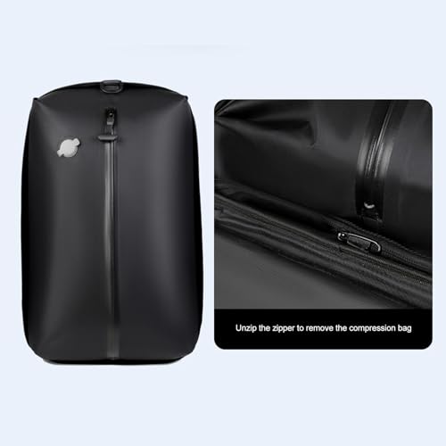 Fdit 30L Rolling Duffle Bag with Wheels, Vacuum Compression Travel Backpack Convertible to Suitcase, Business Luggage with Laptop Compartment for Airplane4