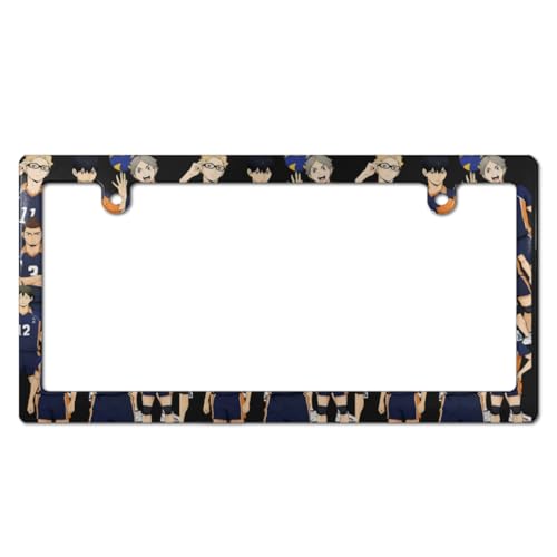 ハイキュー!! ナンバープレート フレーム ナンバーフレーム 普通車 軽自動車適用 装飾ボーダー タグ装飾 耐久性 カーアクセサリー 錆びにくい おしゃれ ?り物