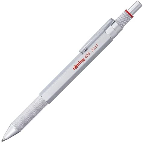 Rotring 600 3-in-1 Multipen Silver, 2 Ballpoint + 0.5 mm Pencil
