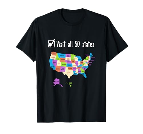 Visit all 50 states Gift USA Bucket list T-Shirt