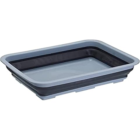 KitchenCraft Smart Space Wäschewanne, Spülschüssel Faltbar, Kunststoff und weiches Silikon Cover