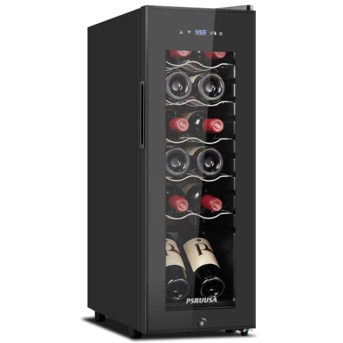 Image of 12 Bottle Wine Fridge, Slim Wine Cooler Refrigerator