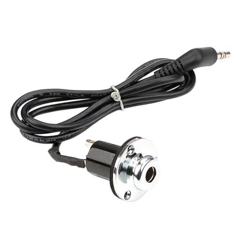 LIFKOME ギターエンドピンジャック メスソケット オスケーブル付き エレキギター用出力プラグ 耐久性製アクセサリー ギター用品