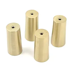 Geesatis 4 pcs Table Foot Cover Cap 1 inch Round Furniture Leg Cover Floor Protector Table Chair Sofa Feet Cover, Gold, Zinc Alloy