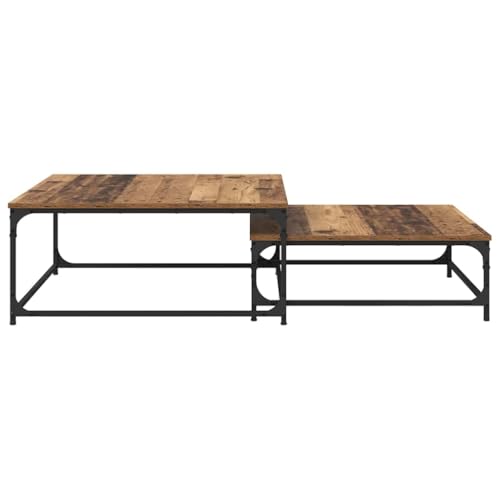 Table basse bois vieilli gain de place : la solution modulable pour petit salon