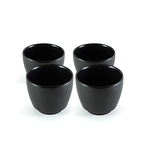 Ceramic-Japan Japanischer Tee-Becher T.Kato, 4-er Set, schwarz. Modern, Design Tee-Geschirr, Keramik, glasiertes Steingut, von Hand gefertigt Cover