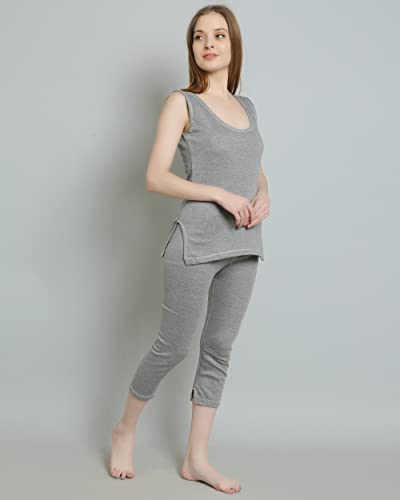 Image of LB Women's Cut Sleeve Top & Pyjama Thermal Winter Innerwear Set