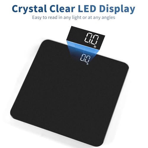 Vitafit Scale for Body Weight, High Accuracy 0.1lb by Our Professional Factory Since 2001, Digital Weight Scale LED and Step On, 3*AAA Batteries Included, 400lb/182kg, Spray Silver Black - Image 5
