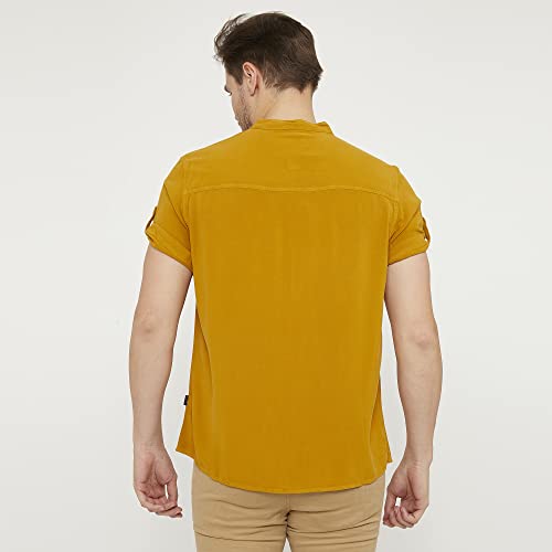 Image of Identiti Short Sleeves Solid Slim Fit 100% Viscose Casual Shirt /Kurta for Men