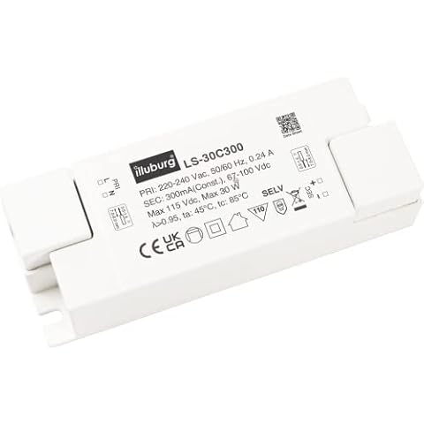 LED Driver 300mA 30W Constant Current Flickerfree LED Transformer Power Supply Cover
