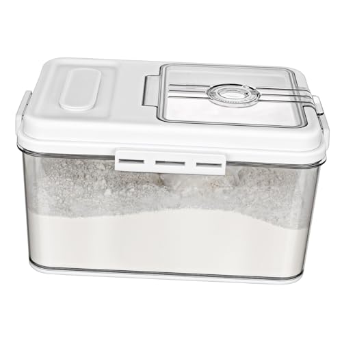 SHOWERORO Dispensador De Arroz Giratorio Encimera Contenedor De Pan Dispensador De Tanque Multicereales Aire Contenedor De Almacenamiento De Harina Guardián Alimento Poseedor Grey La Mascota