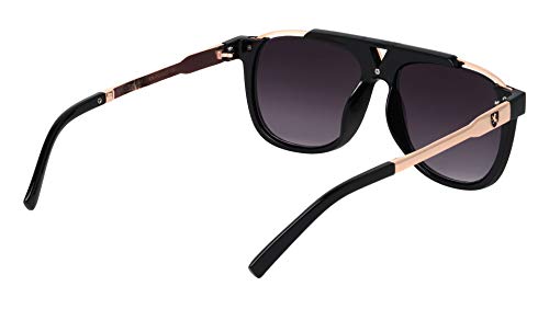 Khan Spoiler - Art Deco V Shape Frontal Plastic Cut Bridge Modern Aviator Sunglasses3