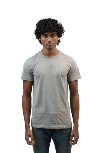 Image of crew neck cotton tshirt for men stylish and comfortable men tshirt breathable solid t-shirts casual formal gym fashion essentials versatile full sleeve polo trendy wardrobes outfits
