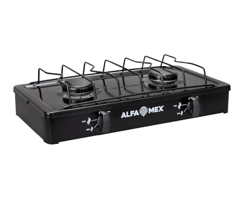 La mejor selección de Estufa Iem que puedes comprar esta semana. 40 Alfamex Parrilla de Gas LP de 2 Quemadores - Cubierta Porcelanizada 47x27 cm - Parrilla de Sobreponer Compacta, Duradera y Fácil de Limpiar - Ideal para Cocinas Pequeñas,...