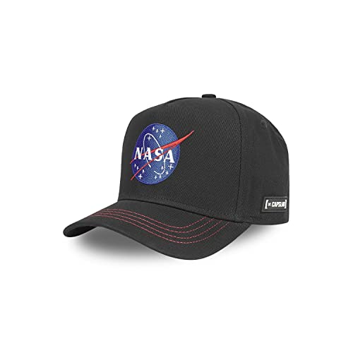 Tracker Kappe Herren 100% Baumwolle, Cap Herren, NASA-Logo, Empfindliche Haut, Schwarz, Einheitsgröße