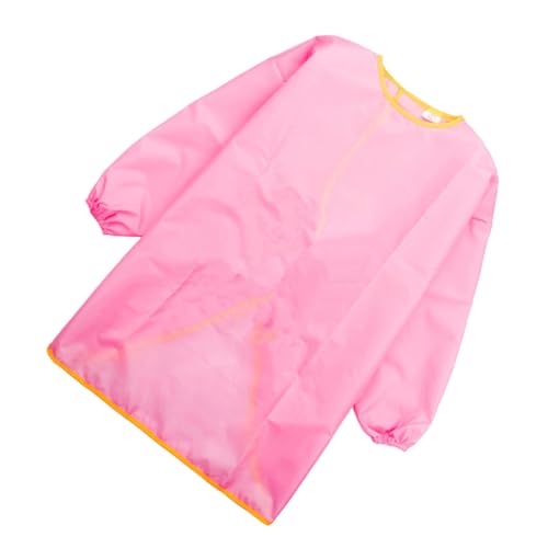 Gogogmee Delantal de Pintura Infantil Rosa Talla M 105-130 CM Manga Larga Antisalpicaduras Protección Completa para Arte y Manualidades
