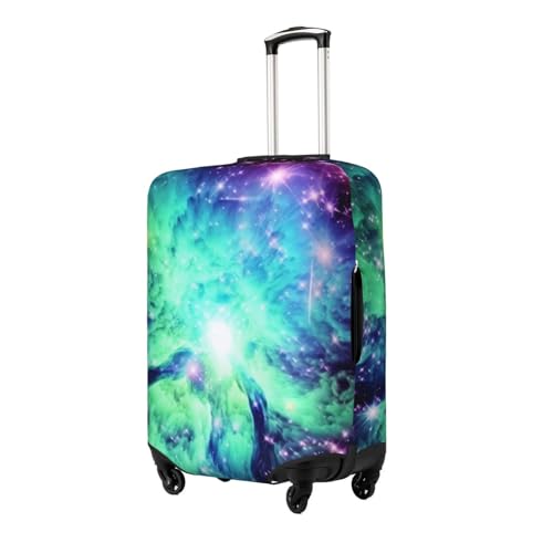 Green Blue Purple Galaxy Print Luggage Suitcase Covers Elastic Washable Luggage Protector Luggage Covers For Suitcase2