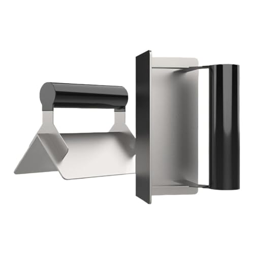 Juego de paletas de esquina de acero inoxidable para paneles de yeso con herramientas de acabado externas e internas, mango ergonómico de 1,3 mm de grosor para hormigón, cemento, yeso y (2 piezas)