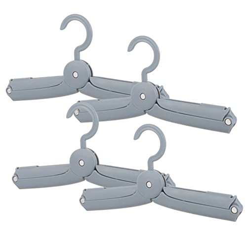 SUPVOX Travel Folding Hangers 4pcs Mini Hangers Collapsible for Coat Pants Gym Clothes Organizer for Home