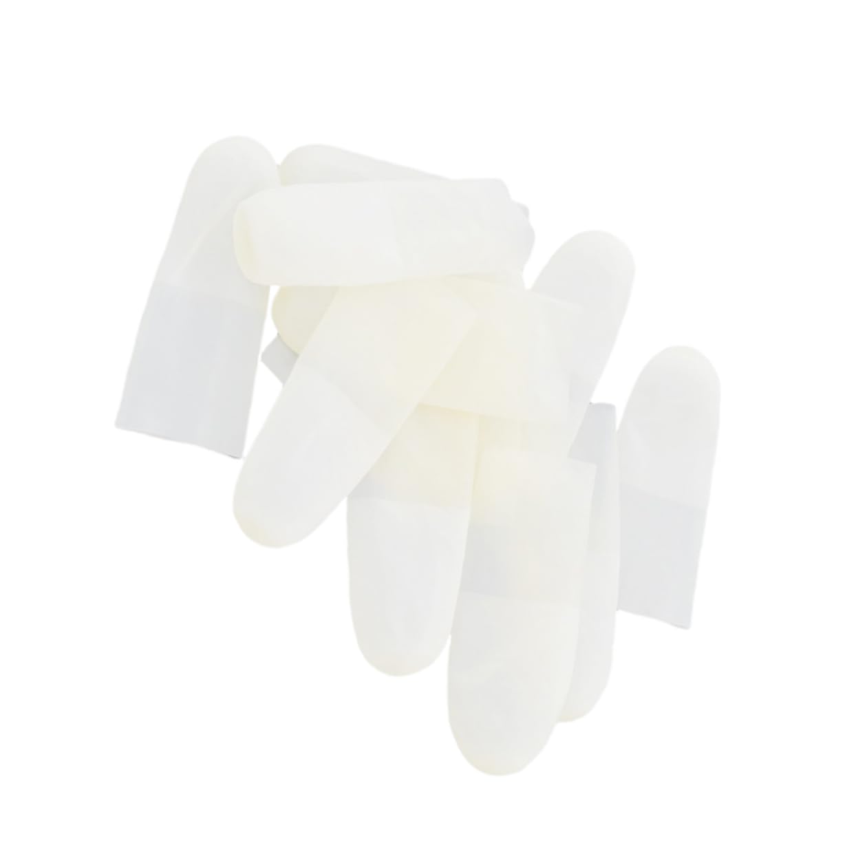 KOMBIUDA 150pcs Finger Cots Gloves Fingertips Finger Bandage Workout Finger Protector Support Finger Protectors Cap Gel Thumb Finger Tubes Finger Sleeves Clear Stand Emulsion White