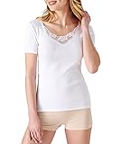 Damart Camiseta de Encaje Fino en el Lado Thermolactyl Grado 3 térmica, Blanco, XS para Mujer