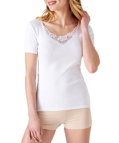 Damart Camiseta de Encaje Fine Cote Thermolactyl Grado 3 térmica, Blanco, M para Mujer Cover