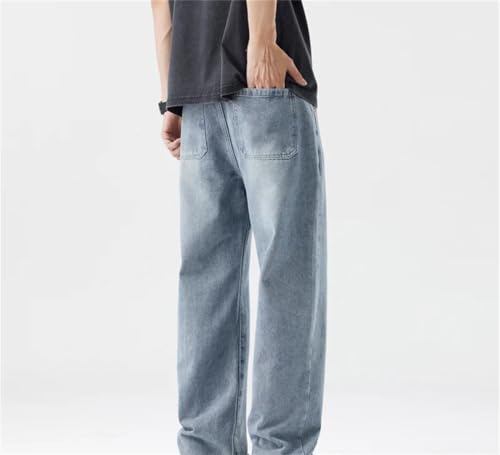 Men's Paint Splatter Straight Jeans Personalized Korean Fashion Baggy Wide Leg Denim Trousers4