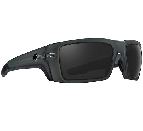 Spy Rebar ANSI Sunglasses Matte Translucent Gunmetal with Happy Gray Polarized Lens 62mm + Hard Case