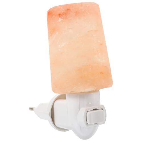 Anneome Lámpara de Pared de Sal de Cristal con Bombilla Incandescente Monocromática Lámpara de Mesa para Baño y Pasillos Luz Nocturna de Ambiente Enchufe Europeo Funcional y Decorativa