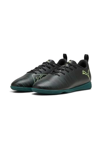 PUMA Unisex Kid's Future 8 Play It Jr voetbalschoen, Puma Zwart Bruisend Lichtgroen Terrein, 36 EU