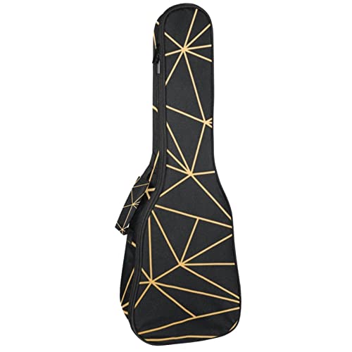 Housse ukulélé ténor noire imperméable à motif géométrique pour concerts et déplacements