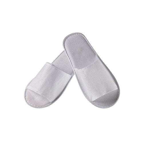 Zapatillas desechables en TNT con parte inferior impermeable 10 pares - Selladas individualmente - Disponible abierta - Zapata desechable - Talla única - Para salones de belleza, bienestar Cover