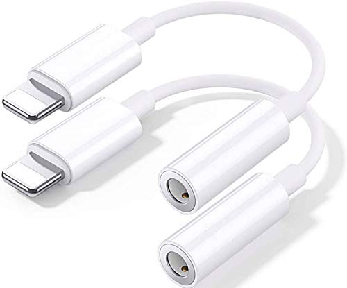 2 Pack iPhone Headphones Adapter, Apple MFi Certified Lightning to 3.5 mm Headphones/Earphones Jack Adapter Aux Audio Converter for iPhone SE/11/11 Pro/11 Pro Max/X XR XS XS Max iPhone 7 7P 8 8P