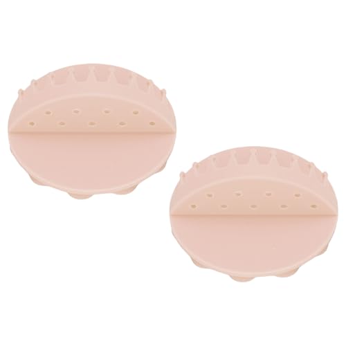 Dpofirs Shower Hair Catcher Wall, Silicone Wall Mounted Hair Catcher Powerful Suction, Universal Trap Drain Protector Easy to Wash for Bathtub Bathroom, 2Pcs (Beige)