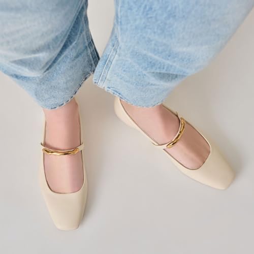 Ballet Flats for Women - Mary Jane Style with Strap, Square Toe Pull - on, Stylish and Elegant for Formal Office Wear2