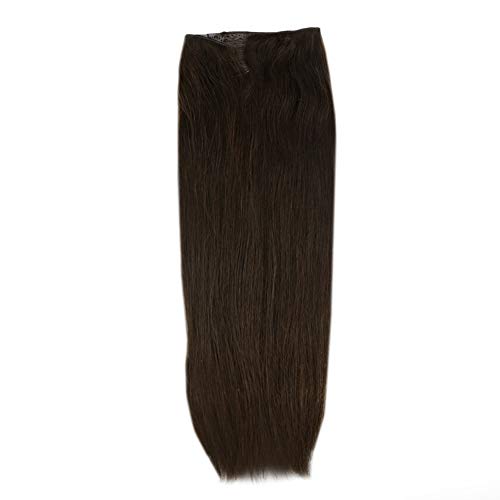 [30% OFF]Crown Hair 2 Darkest Brown Color 10 Inches Halo Extensions 50 Gram on Invisible Halo on Human Hair Extensions for Women Halo Hair Piece with Wire Human Hair Invisible Wire Hair Extensions