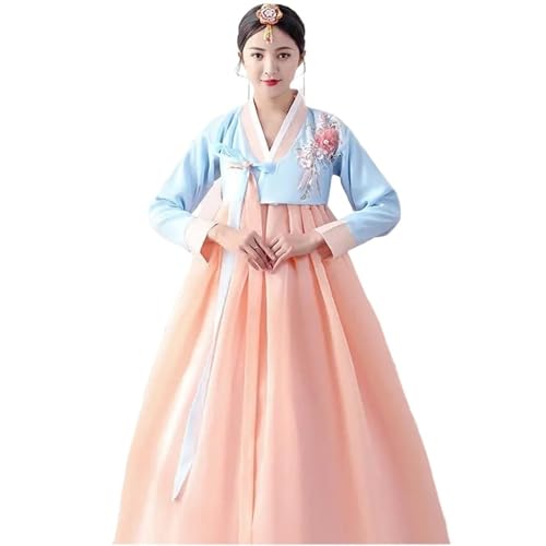 WHRAOY Hanbok Tradicional Coreano para Mujer (Tallas S-XL), Estilo Danza Escénica,S,A