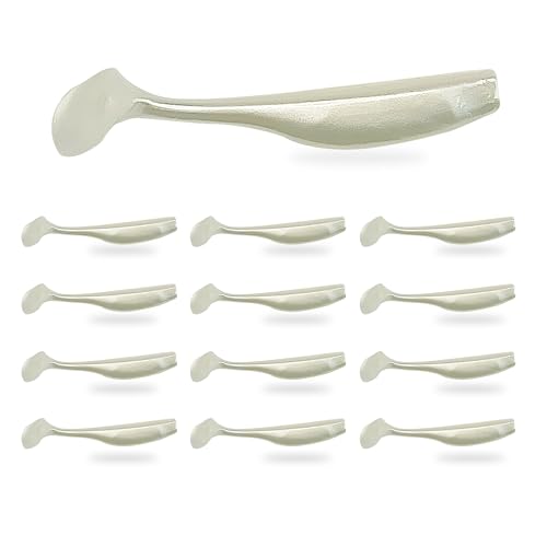 Fish On Tackle 3 1/4' Soft Plastic Paddle Tail Swimbait Pack of 12 - Pearl White