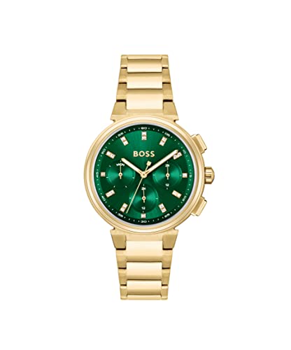 Image of BOSS One Quartz Green Crystal Round Dial Women's Watch - 1502679